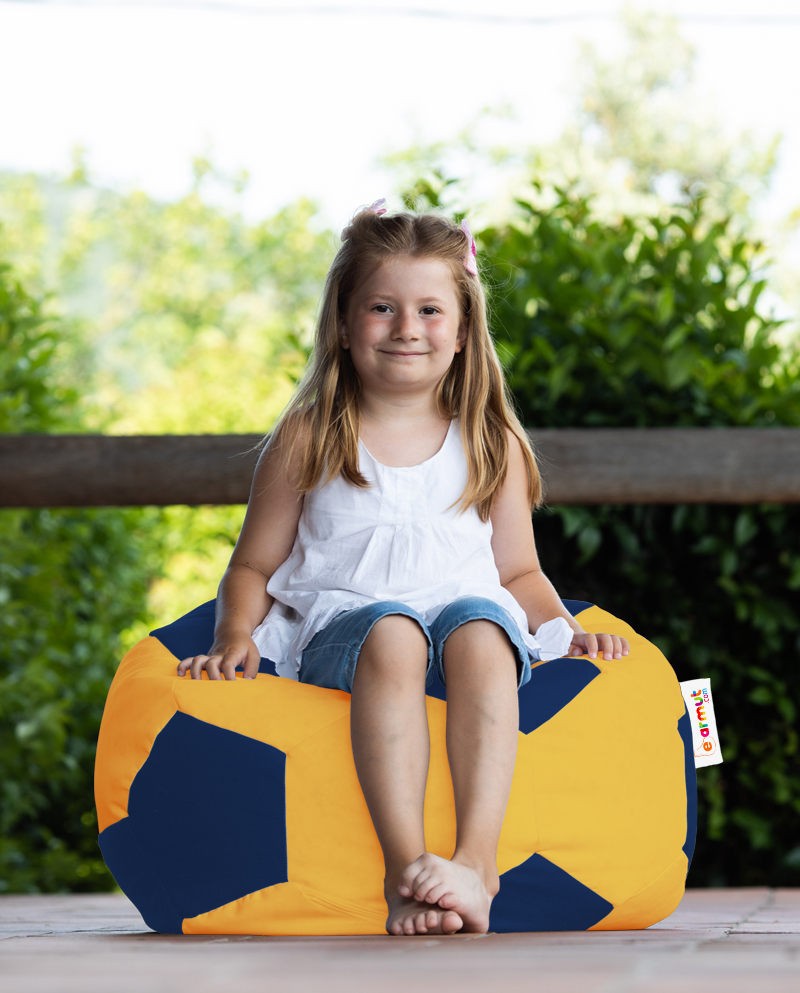 Pouf de jardin Football Kids Pouf - Yellow, Dark Blue